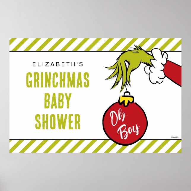 Poster Dr Seuss | Oh Boy Grinch Baby shower (Devant)