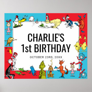 Poster Dr. Seuss - Personnages Anniversaire Enfants