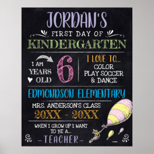 Poster Dr Seuss Premier ou Dernier jour de l'école