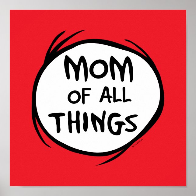 Poster Dr. Seuss Thing One Thing Two - Maman of all Thing (Devant)
