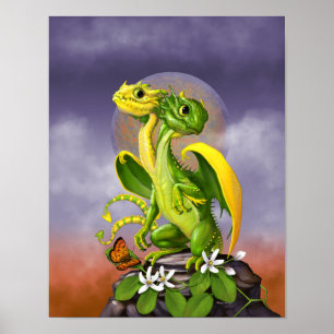 Poster Dragon 11x14 de chaux de citron (4x6 et se lèvent)
