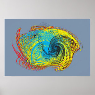 Poster dragon abstrait