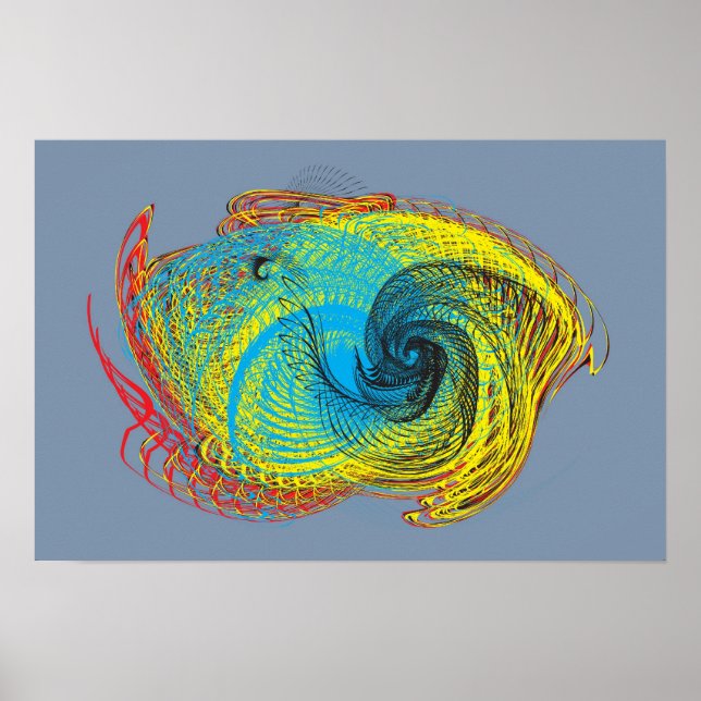 Poster dragon abstrait (Devant)