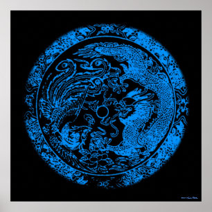 Poster Dragon and Phoenix Print