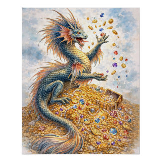 Poster Dragon Aquatique