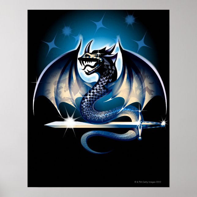 Poster Dragon avec épée (Devant)
