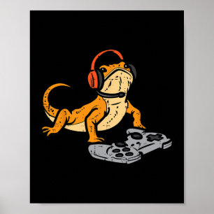 Poster Dragon barbu jeu vidéo drôle gamer animal hommes
