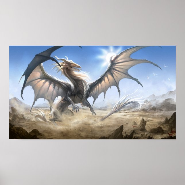 Poster dragon blanc (Devant)