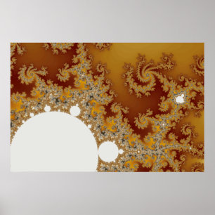 Poster Dragon blanc - Art fractal