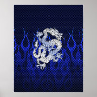 Dragon Bleu dans Chrome Styles de fibre de carbone