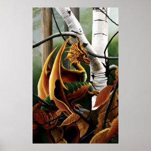 Poster Dragon dans les arbres