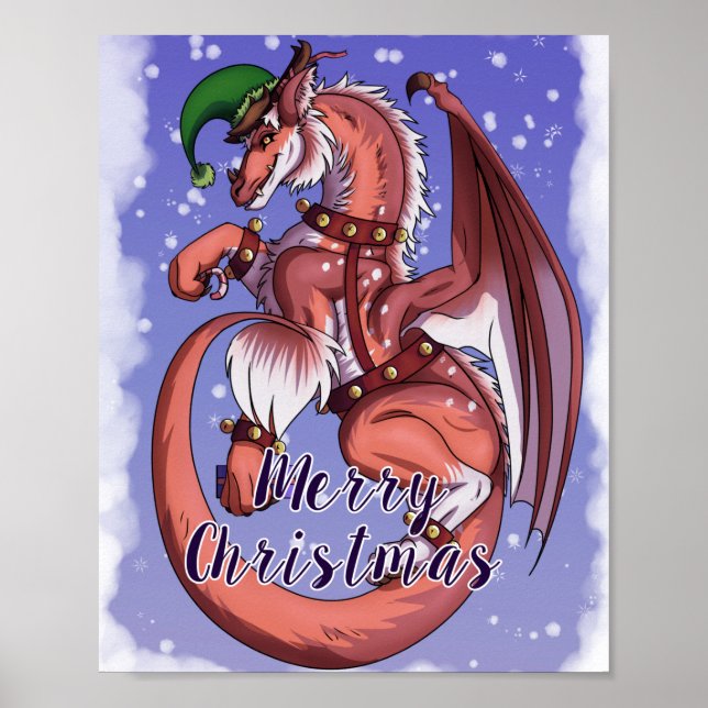Poster Dragon de Noël (Devant)