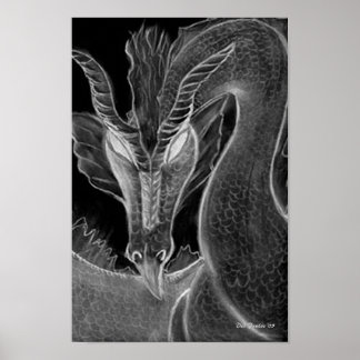 Poster Dragon foncé