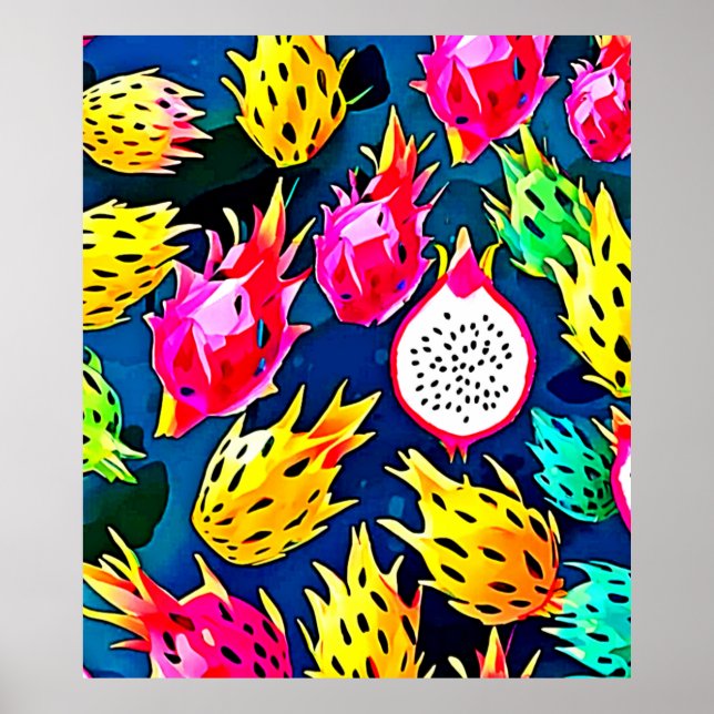 Poster Dragon Fruit Art Motif (Devant)