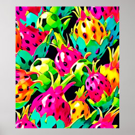 Poster Dragon Fruit Vivid Motif