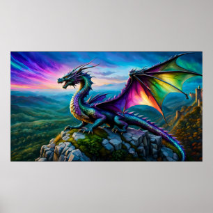 Poster Dragon Iridescente Garde Sa Terre