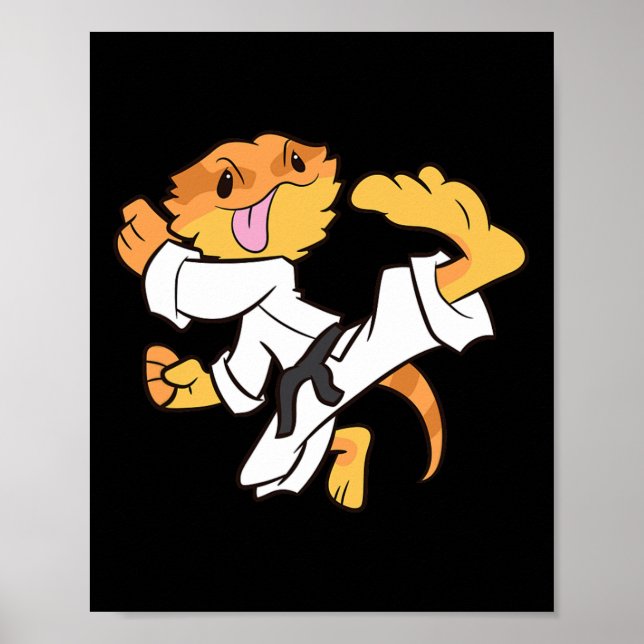 Poster Dragon Karaté Samurai Lizard Drago Bardé (Devant)