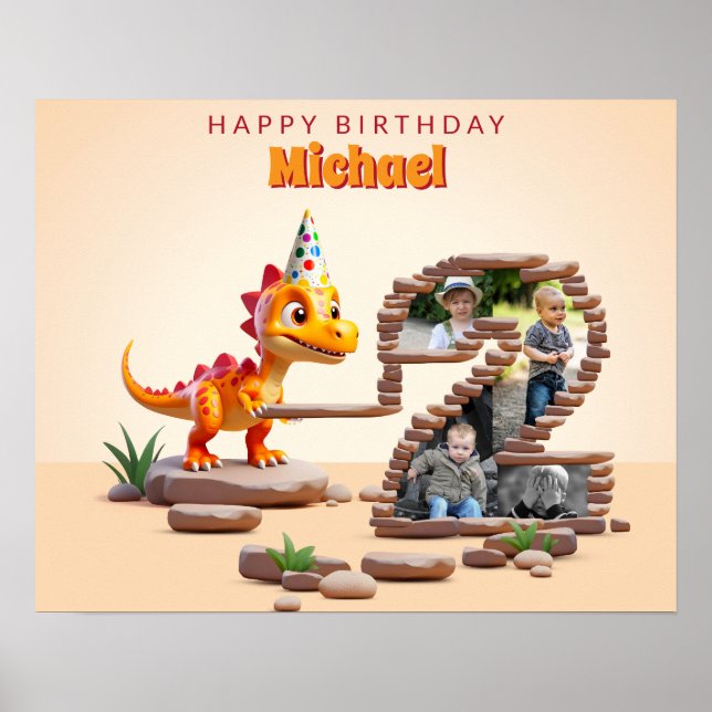 Poster Dragon Little Dino | Photo Big Number 2e anniversa (Devant)