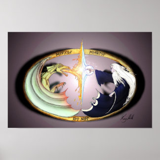 Poster Dragon & Merlin