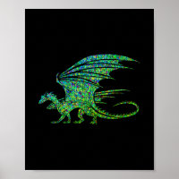 Dragon Mosaïque Vert Incroyable