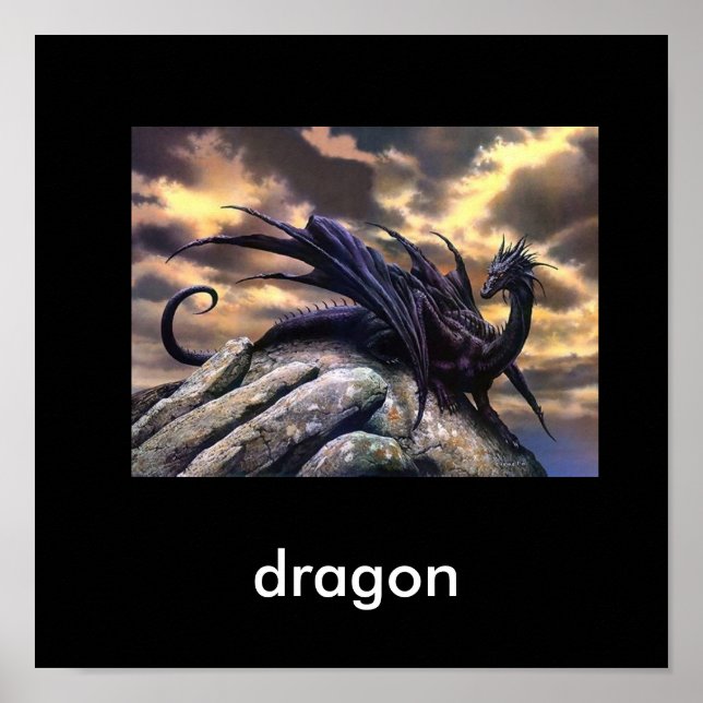 Poster dragon noir (Devant)