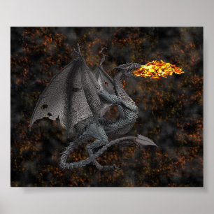 Poster Dragon qui respire le feu