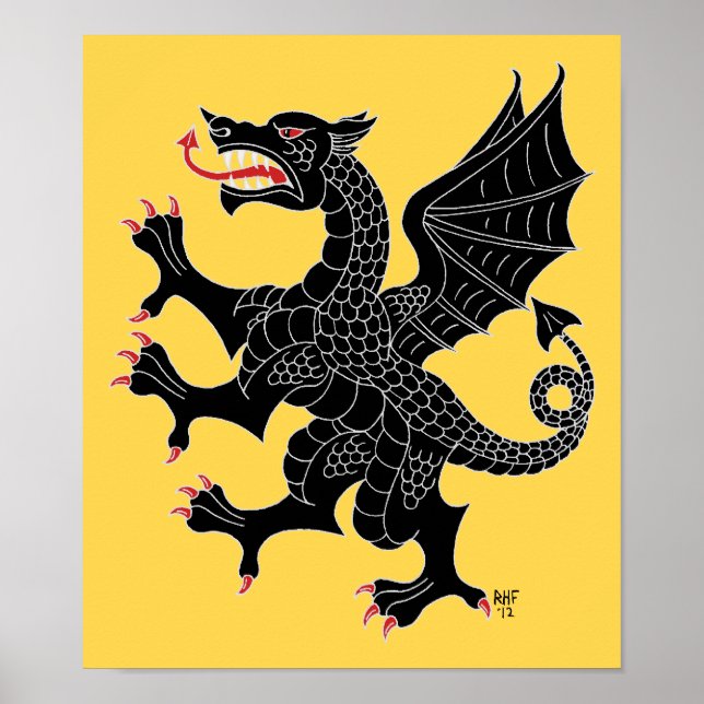 Poster Dragon Rampant Sable (Devant)