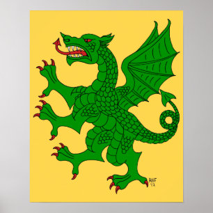 Poster Dragon Rampant Vert