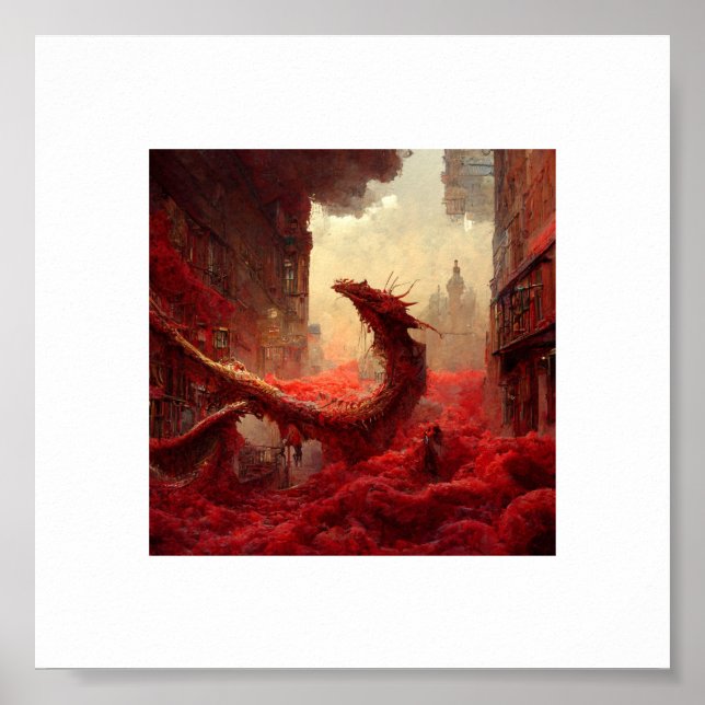 Poster dragon rouge (Devant)