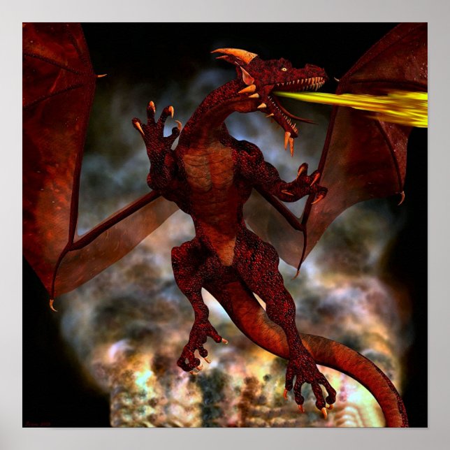 Poster Dragon rouge de Fierce (Devant)