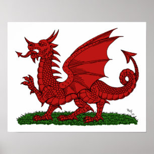 Poster Dragon rouge du Pays de Galles