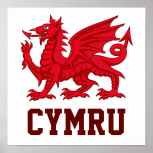 Poster Dragon rouge du pays de Galles (Y Ddraig Goch)
