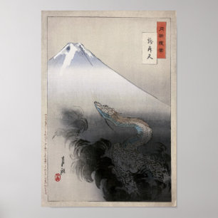 Poster Dragon se lève au ciel Ogata Gekko Art