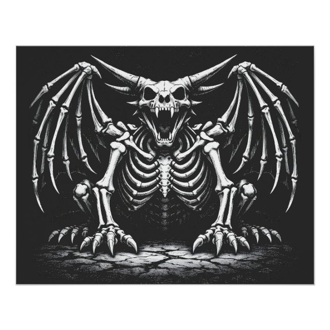 Poster Dragon squelette par BurnsInHell (Devant)