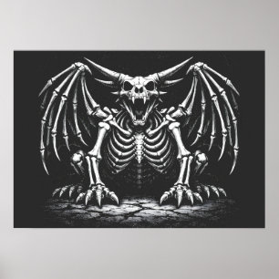 Poster Dragon squelette par BurnsInHell