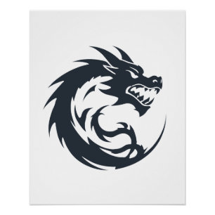 Poster Dragon Vector Art Animal Moderne Ville Urbaine Gra