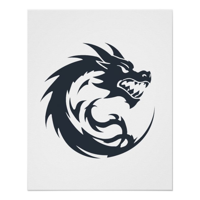 Poster Dragon Vector Art Animal Moderne Ville Urbaine Gra (Devant)