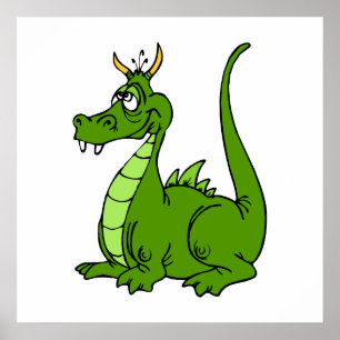 Poster Dragon vert maladroit