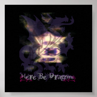 Poster Dragon violet