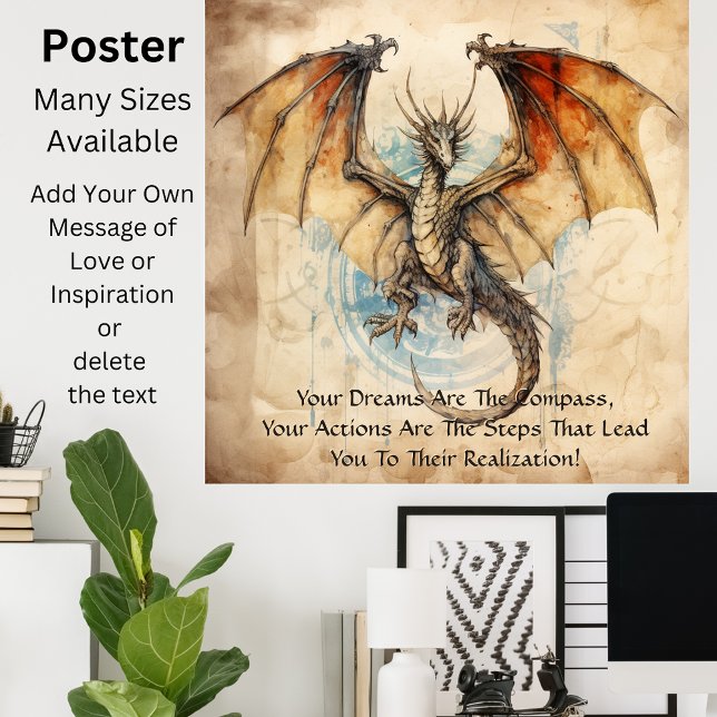 Poster Dragon - Vos Rêves Sont La Boussole (Créateur téléchargé)