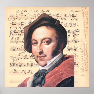 Poster Dragonetti ~ Gioachino Rossini avec Partition