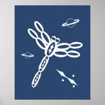Dragonfly and Outer Space Rift bleu et blanc