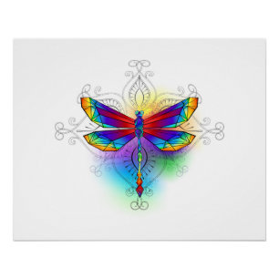 Poster Dragonfly en arc-en-ciel
