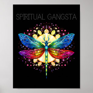 Poster Dragonfly Yoga Méditation Mandal Gangsta Spirituel