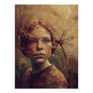 Poster Dragonflye Doré Murmure – Impressionnisme Huile Ch