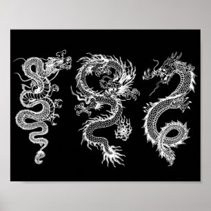 Poster Dragons chinois