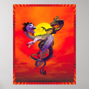 Poster Dragons Danse De L'Amour Par Michelle Wilder