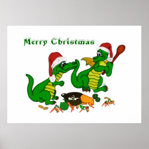 Poster Dragons - Merry Christmas ! - today I will cook