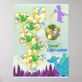 Poster Dragons Motif Plier un Cuboctahedron