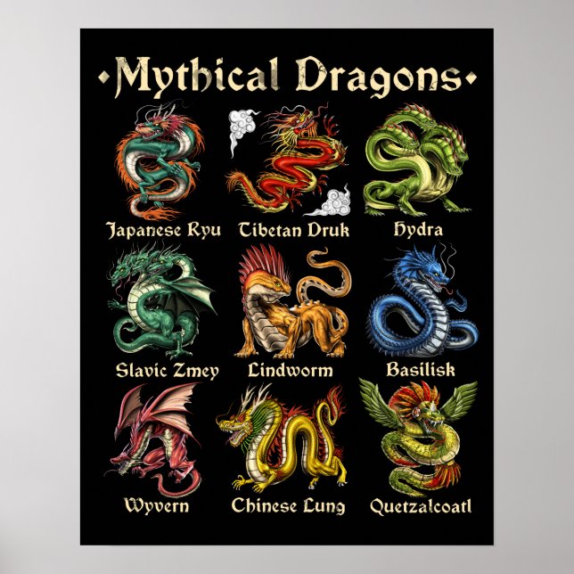 Poster Dragons mythiques (Devant)